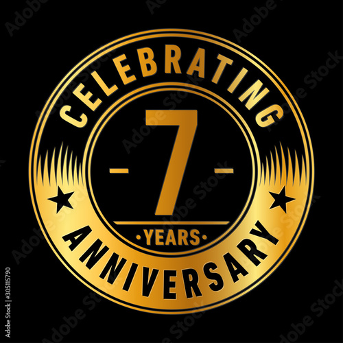 7 years anniversary celebration logo template. Seven years vector and illustration.