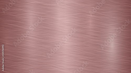 Abstract metal background with glares in red and bronze colors