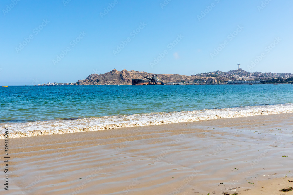 Chile Coquimbo promontory of the city seen from the bay of La Herradura Chile Coquimbo promontory of the city seen from the bay of La Herradura