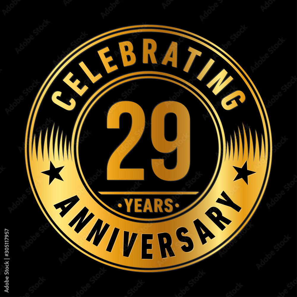 29 years anniversary celebration logo template. Twenty-nine years vector and illustration.