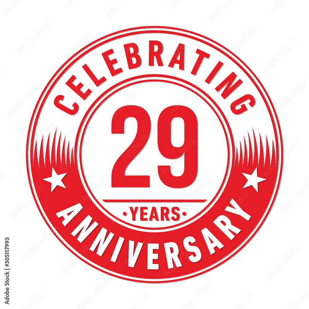 29 years anniversary celebration logo template. Twenty-nine years vector and illustration.