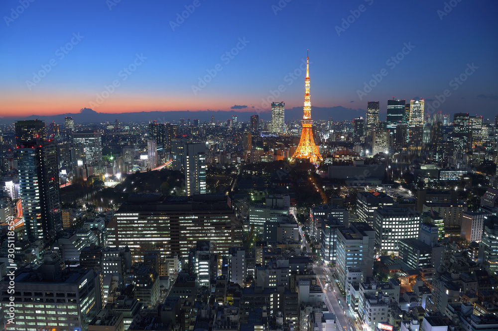 東京都港区浜松町から見る東京の夜景