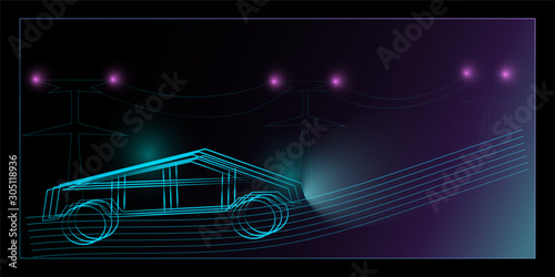 Cybertruck. Electric battery-powered light commercial vehicle.