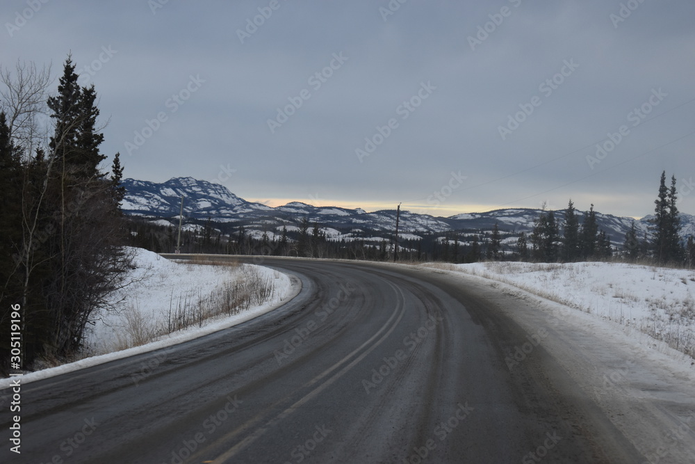 carretera en invierno carretera en invierno
