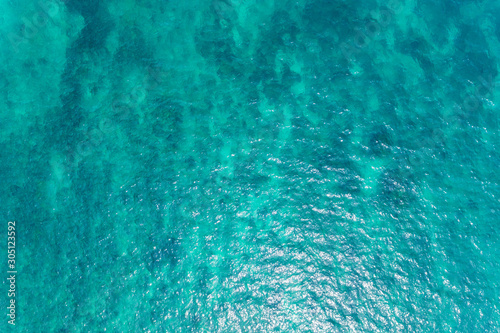 Beautiful ocean sea surface from Drone aerial view Top down