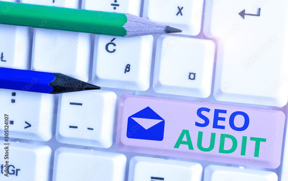 Conceptual hand writing showing Seo Audit. Concept meaning Search Engine Optimization validating and verifying process Conceptual hand writing showing Seo Audit. Concept meaning Search Engine Optimization validating and verifying process