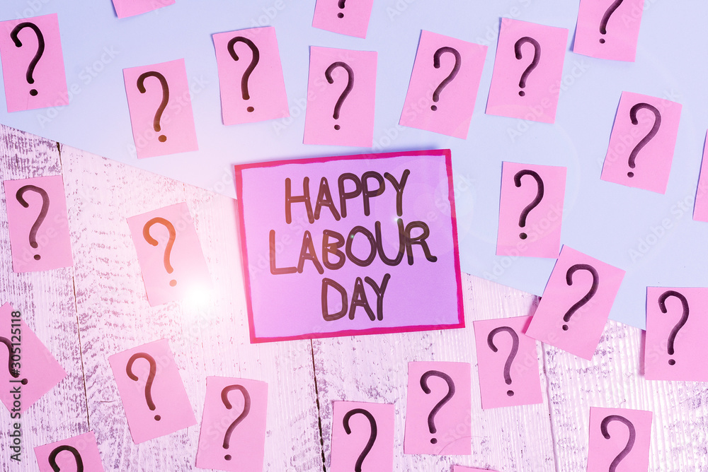 Handwriting text Happy Labour Day. Conceptual photo annual holiday to celebrate the achievements of workers Scribbled and crumbling papers with thick cardboard above wooden table Handwriting text Happy Labour Day. Conceptual photo annual holiday to celebrate the achievements of workers Scribbled and crumbling papers with thick cardboard above wooden table