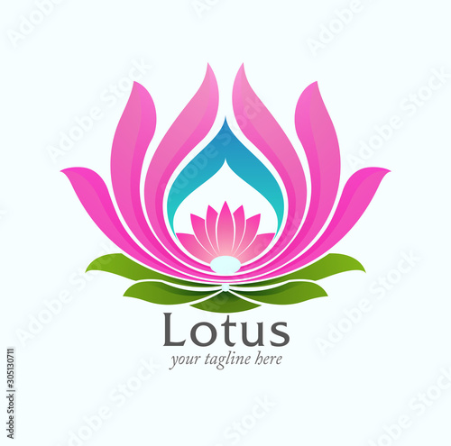 Vector abstract  Lotus flower symbol.