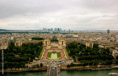 Aerial View of Paris from Eiffel Tower