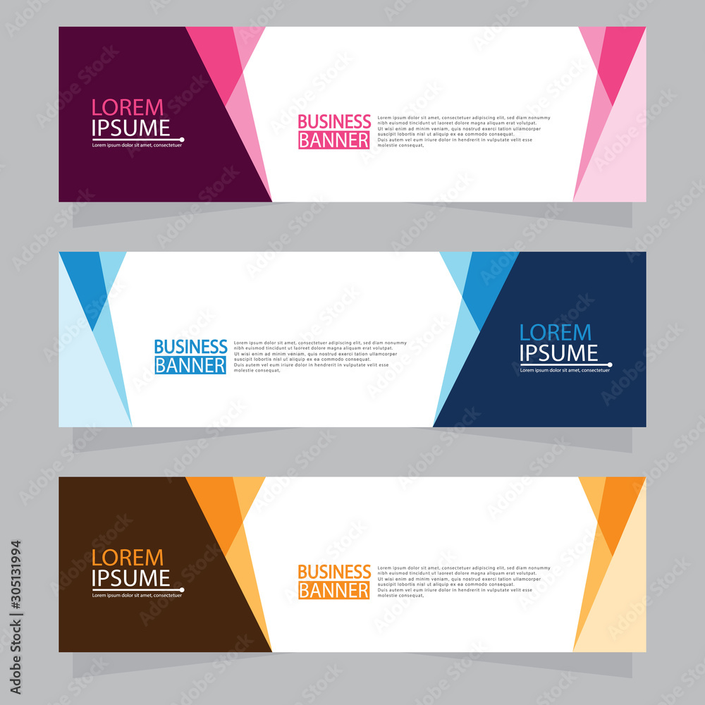 Fototapeta premium Vector abstract design web banner template. Web Design Elements - Header Design. Abstract geometric web banner template on grey background.Modern banner.