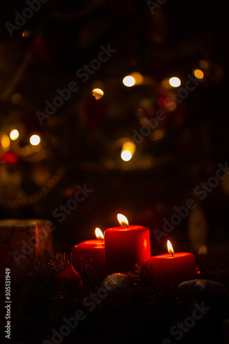 Christmas red candle decoration