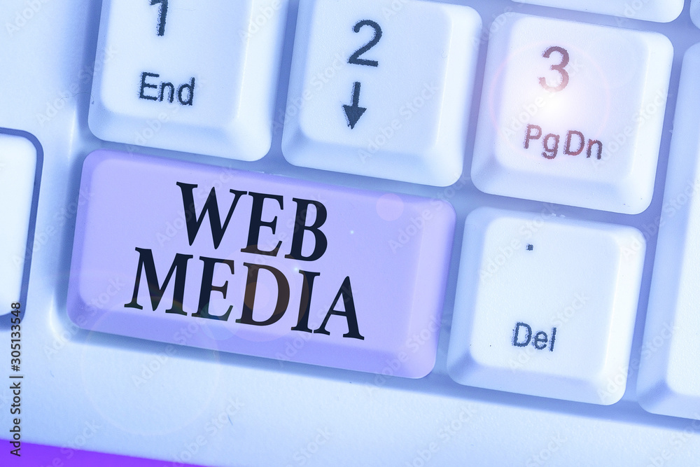 Writing note showing Web Media. Business concept for audio and visual forms of communication presented on the web Writing note showing Web Media. Business concept for audio and visual forms of communication presented on the web