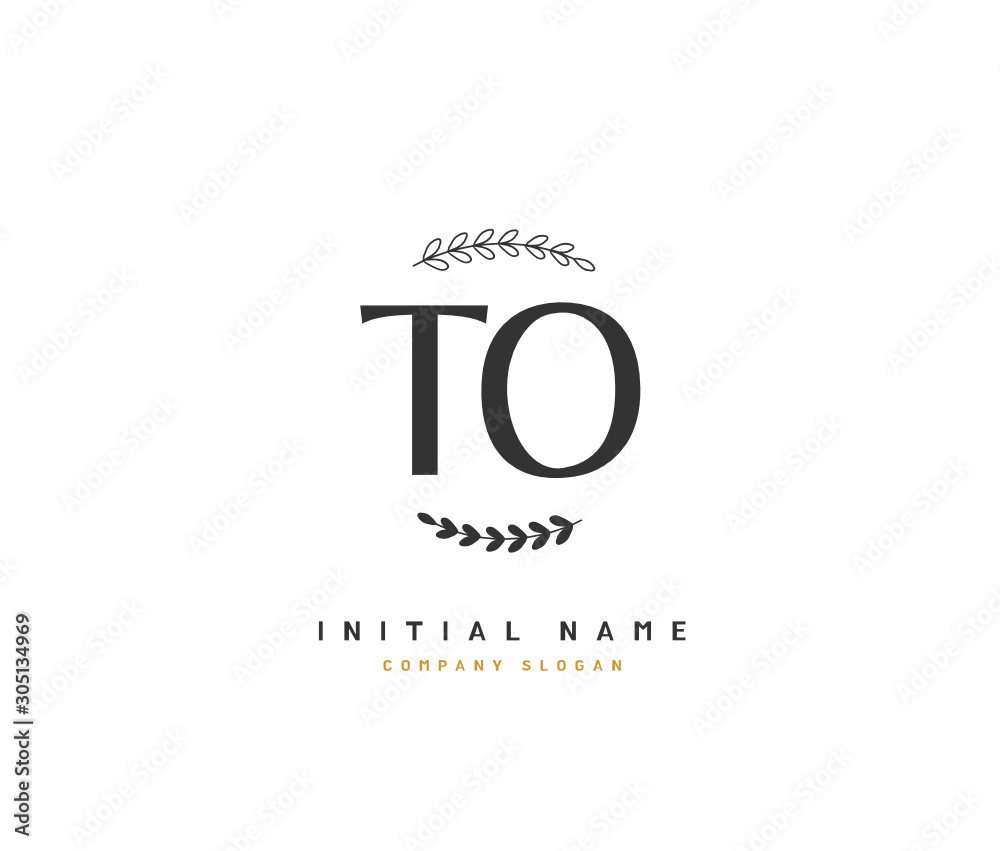 Obraz premium T A TA Beauty vector initial logo, handwriting logo of initial signature, wedding, fashion, jewerly, boutique, floral and botanical with creative template for any company or business.