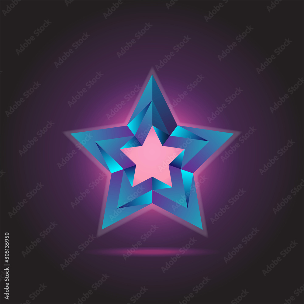 Dark blue star. vector illustration