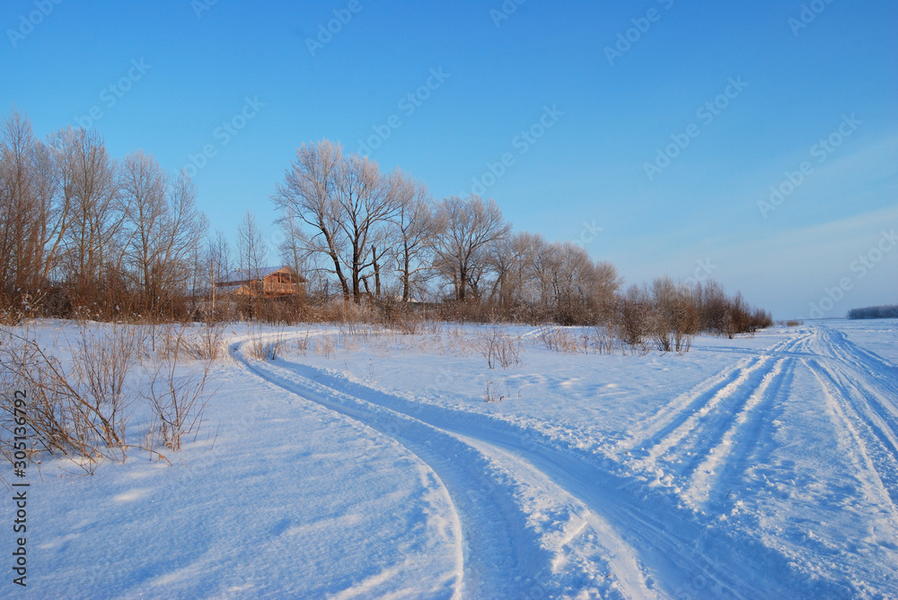Siberian village, Omsk region, Russia Siberian village, Omsk region, Russia