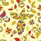 Floral colorful abstract seamless vector pattern