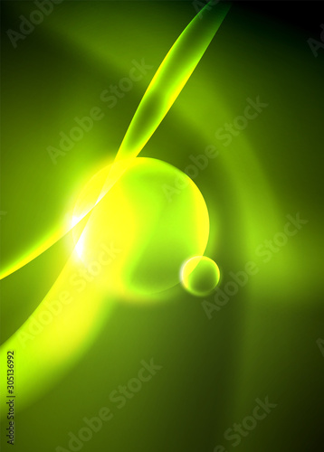 Shiny color bright neon abstract wave template. Abstract bright light. Neon light glowing effect. Space background. Abstract shape