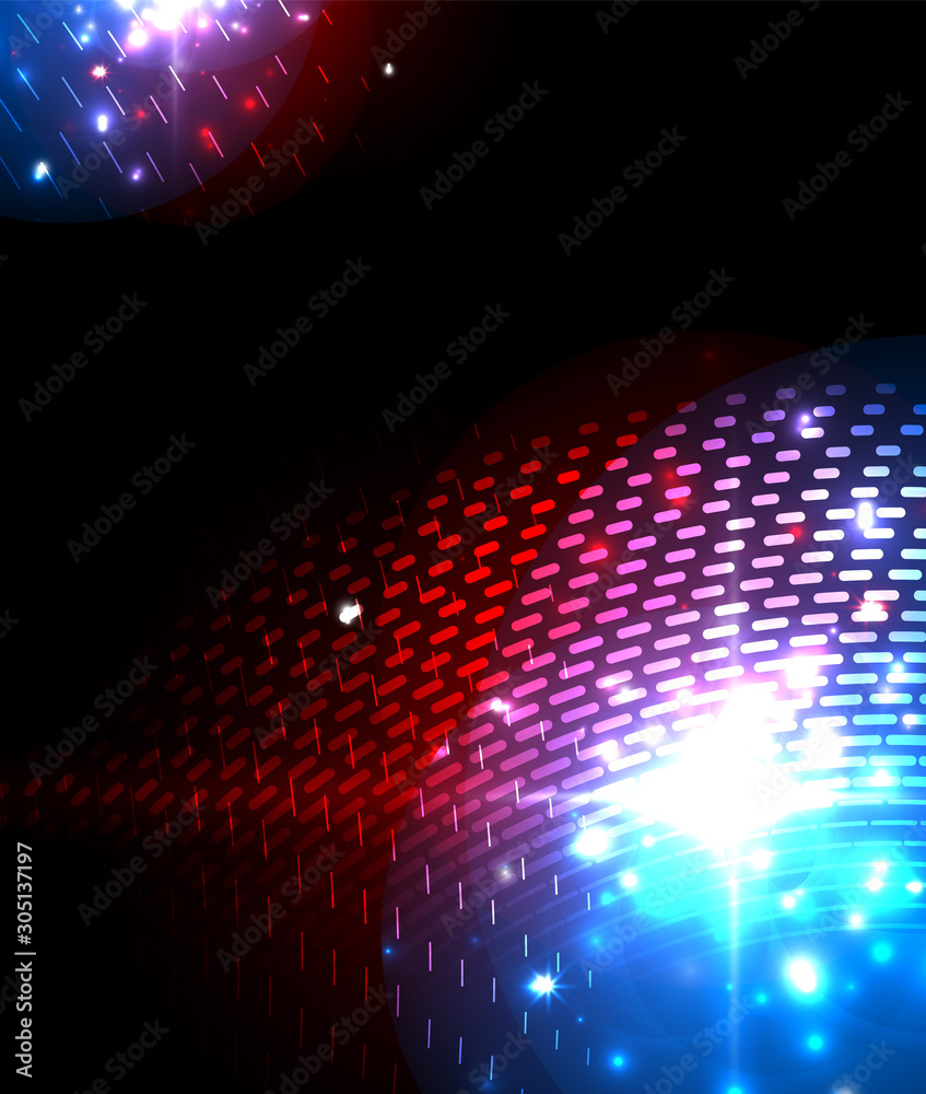 Fototapeta premium Abstract blue neon star background for celebration design. Luxury festive background.