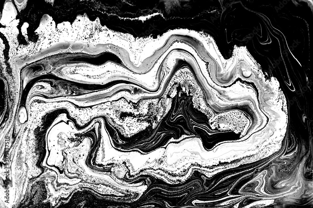 Black and white abstract background. Liquid marble pattern. Monochrome texture. Black and white abstract background. Liquid marble pattern. Monochrome texture.