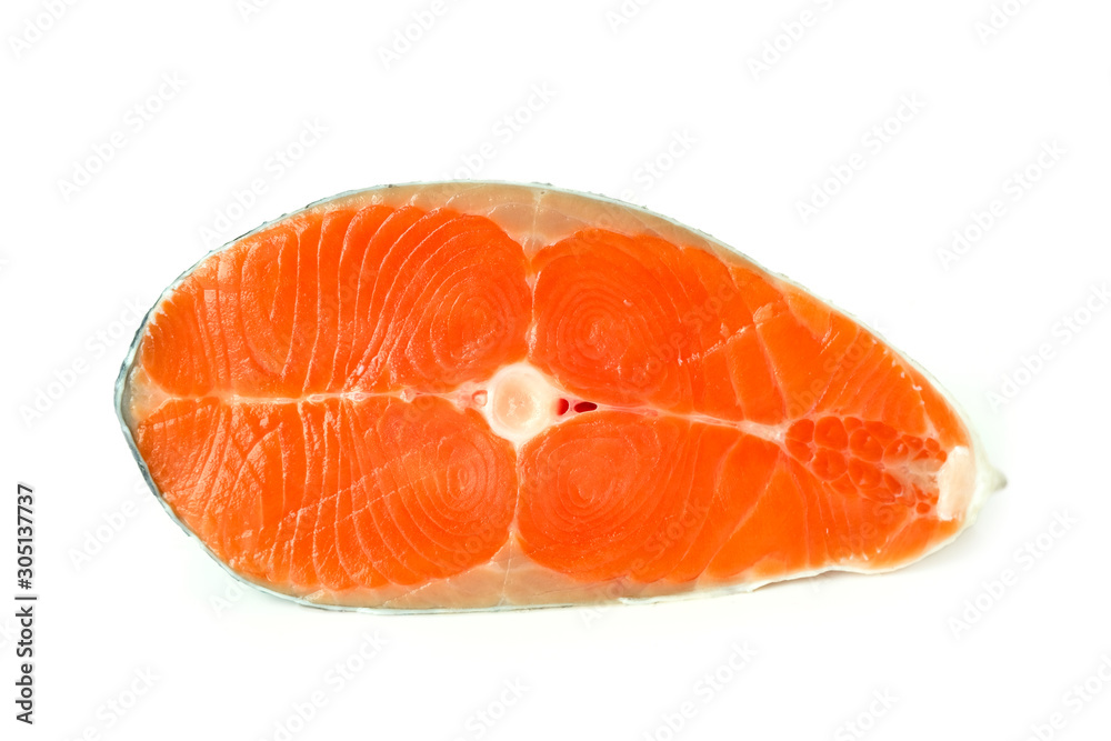 Salmon fish health food on the White Blackground Salmon fish health food on the White Blackground