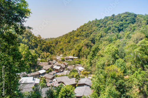Mae kampong , Chiang Mai - Thailand , View of a small village in the valley