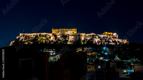 The Parthenon and the Propylaea on the Acropolis at night © David