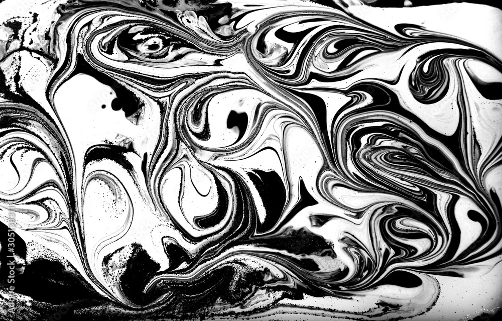 Black and white abstract background. Liquid marble pattern. Monochrome texture. Black and white abstract background. Liquid marble pattern. Monochrome texture.