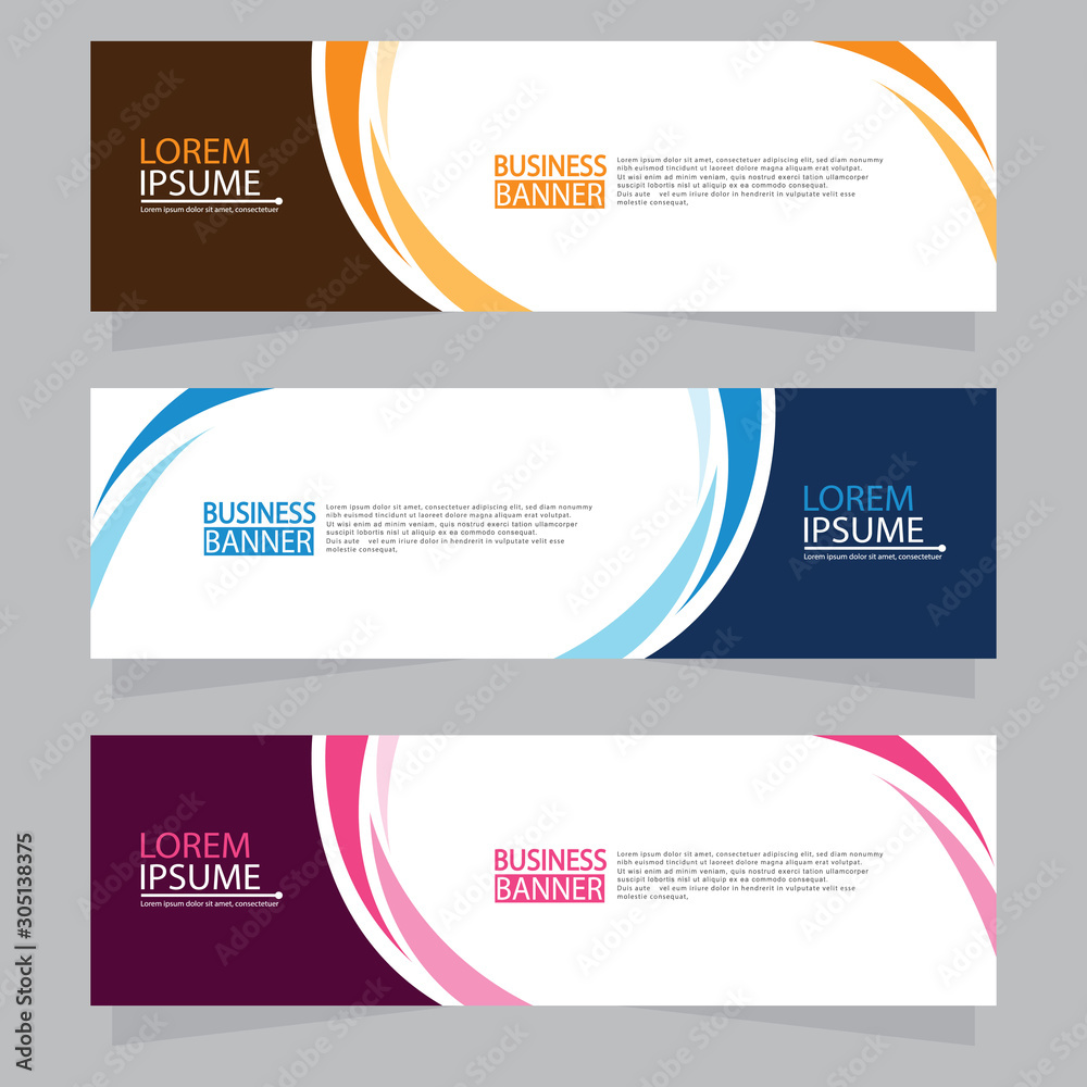 Fototapeta premium Vector abstract design web banner template. Web Design Elements - Header Design. Abstract geometric web banner template on grey background.Modern banner.