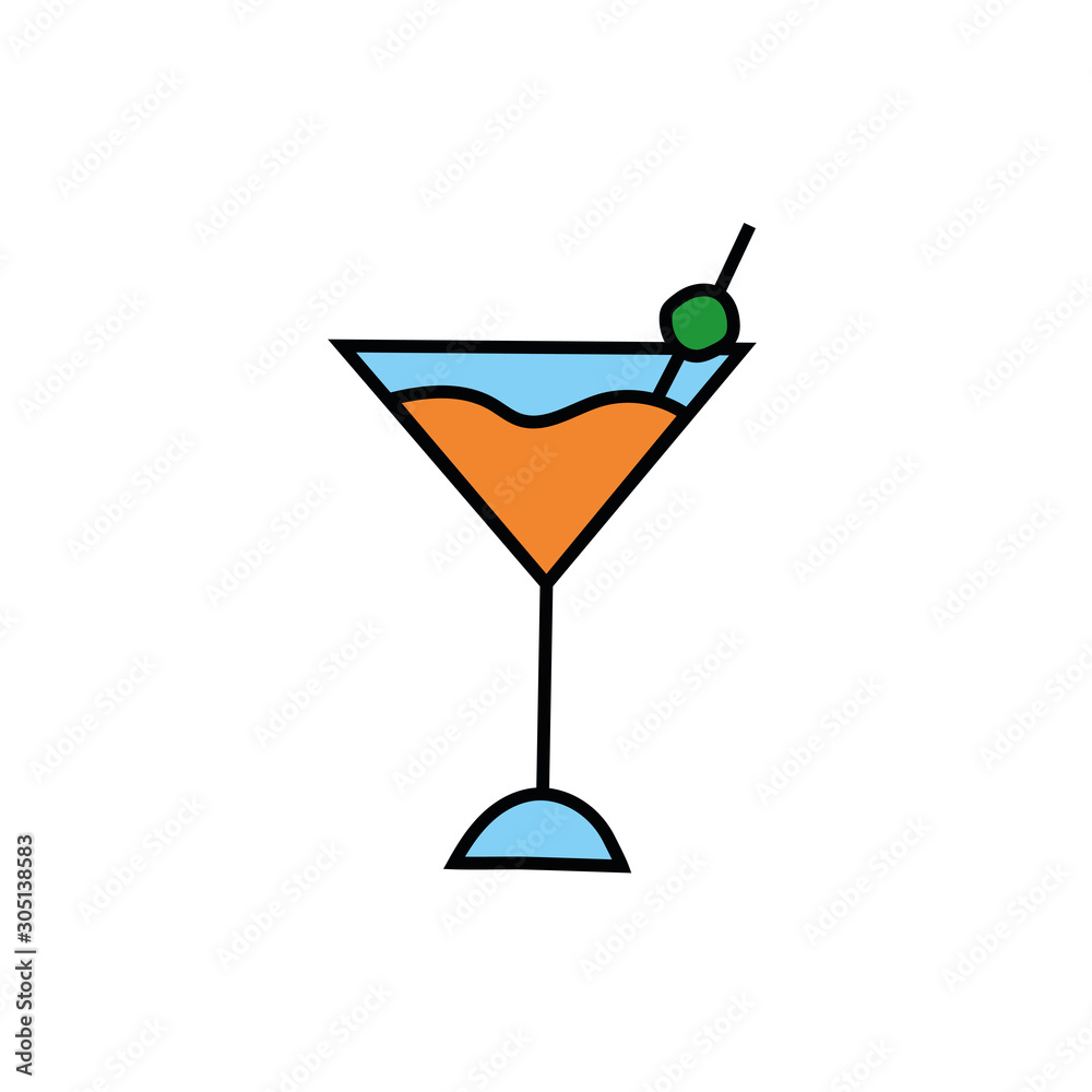 fresh martini cocktail drink isolated icon fresh martini cocktail drink isolated icon