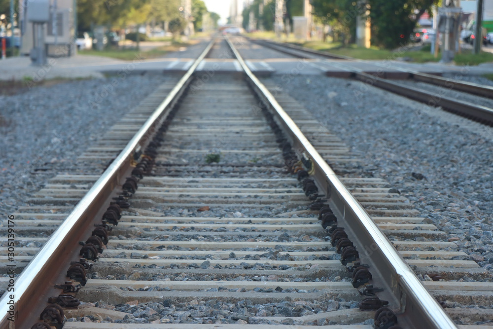 railway track in city