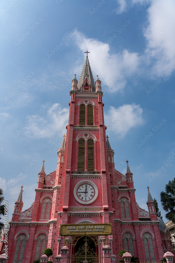Facade of Than Dinh Church at Ho Chi Minh City