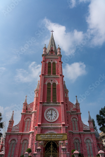 Facade of Than Dinh Church at Ho Chi Minh City