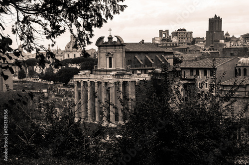 Black and White Roman forum constructions