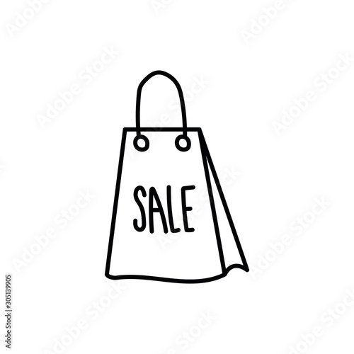 shopping bag paper isolated icon