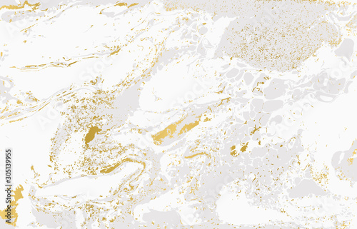 Gray and gold agate ripplle pattern. Pale beautiful marble background.