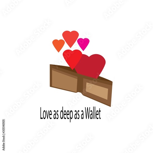 love as deep as a wallet illustration vector