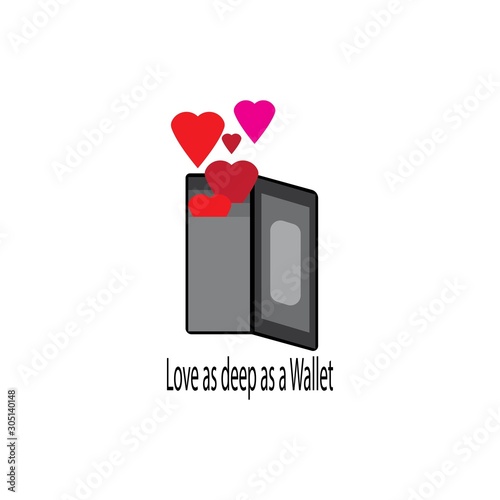 love as deep as a wallet illustration vector