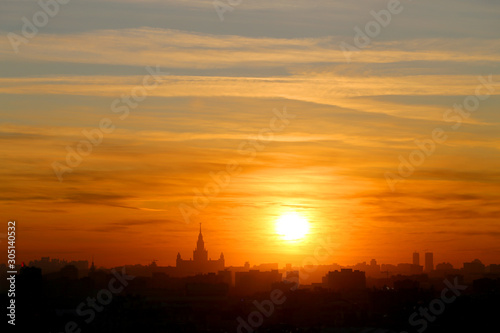 Photo of a gorgeous sunset view from the top in Moscow © tanor27