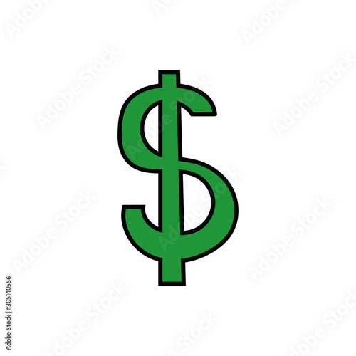 dollar money symbol isolated icon