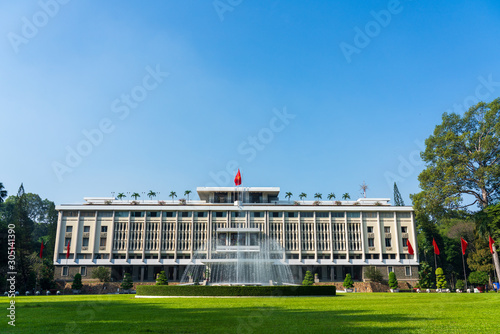 Facade of Independence Palace, Ho Chi Minh, Vietnam