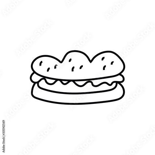 delicious sandwish fast food icon