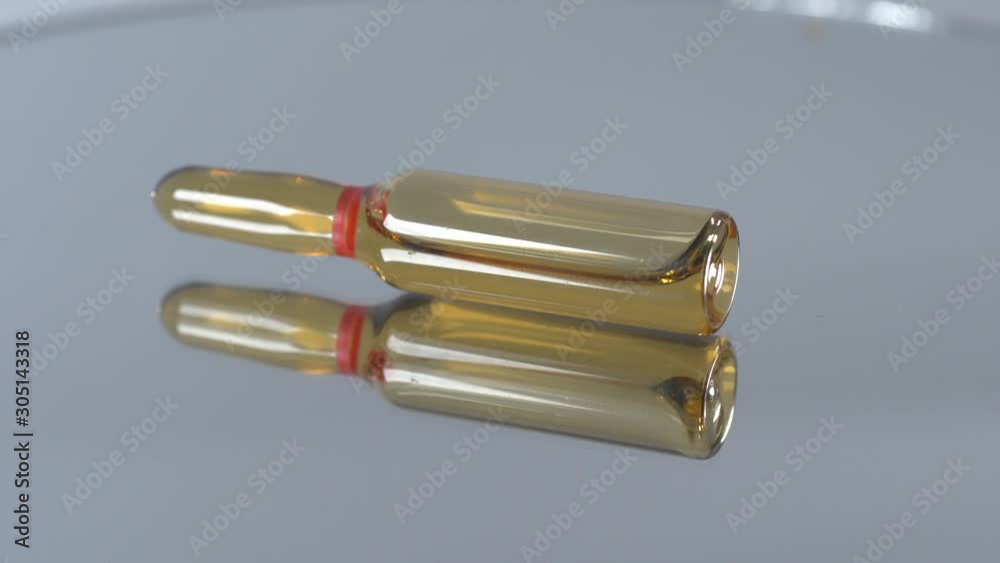 Closed up shot of Medication ampoules for Intravenous injections, medical concept