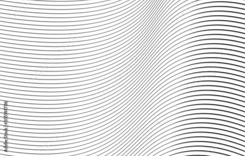 Abstract grey white waves and lines pattern. Vector