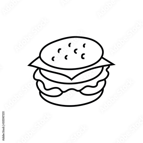 delicious burger fast food icon