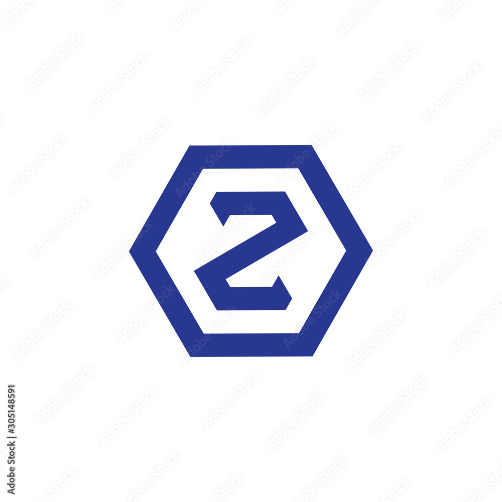letter z hexagonal logo vector letter z hexagonal logo vector