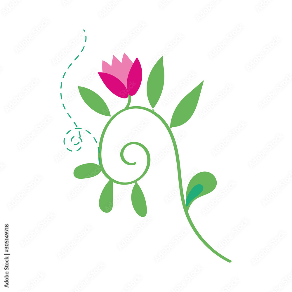 beautiful flowers and leafs garden decorative icon beautiful flowers and leafs garden decorative icon