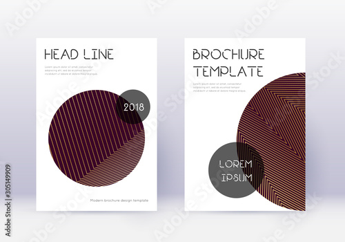 Trendy cover design template set. Gold abstract li