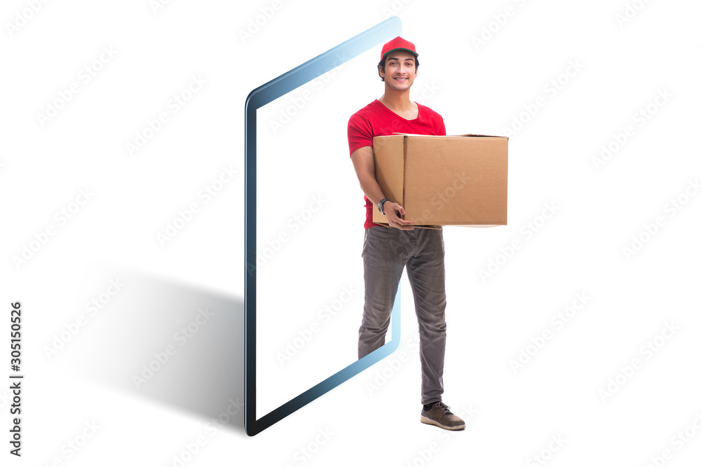 Concept of delivery of online purchases Concept of delivery of online purchases