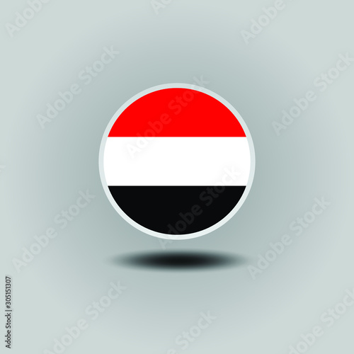 Free Download Yemenian flag in the form of a circle, can be used for independence day or other events - GFXLoad