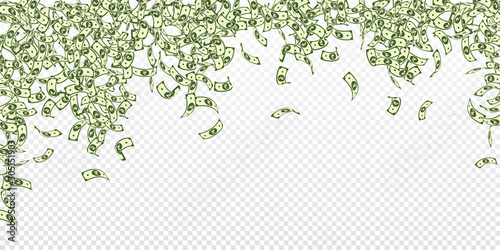 Indian rupee notes falling. Small INR bills on tra